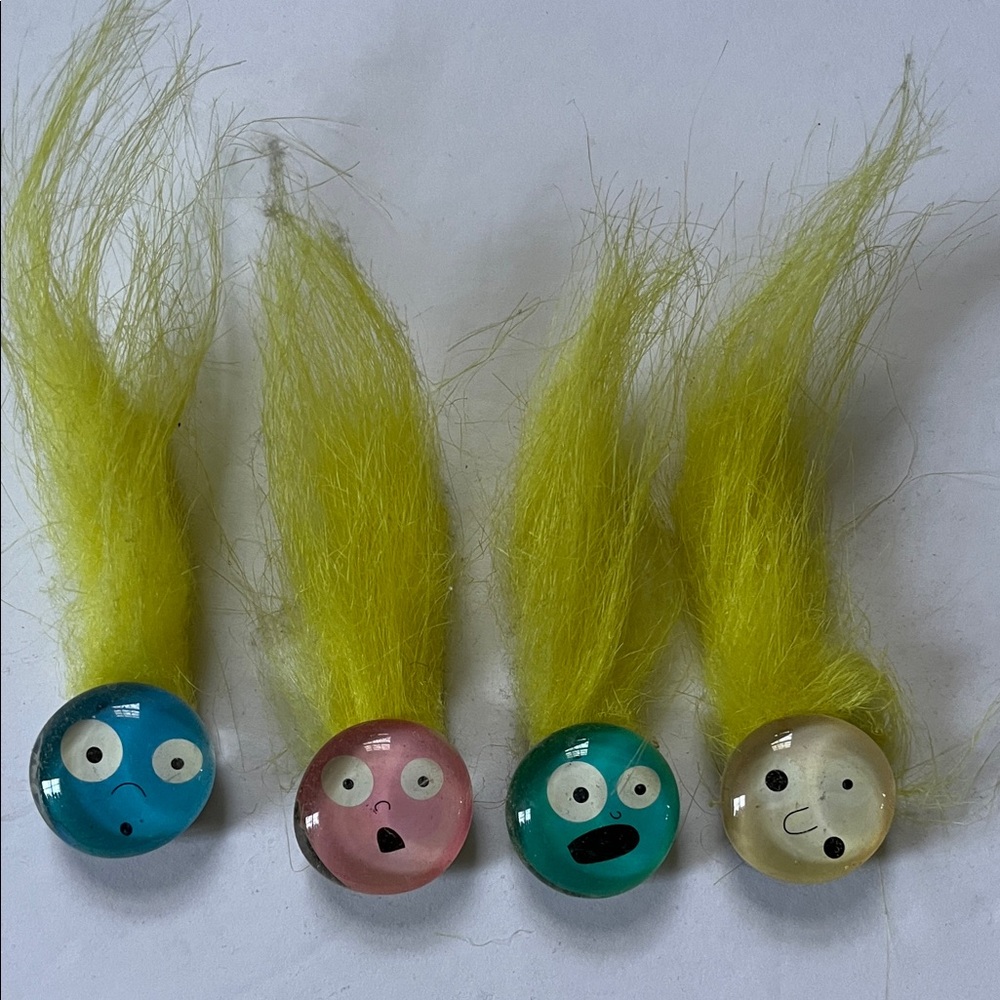 Vintage Refrigerator Magnets Set of 4 Troll Hair Humorous Novelty - Picture 2 of 8